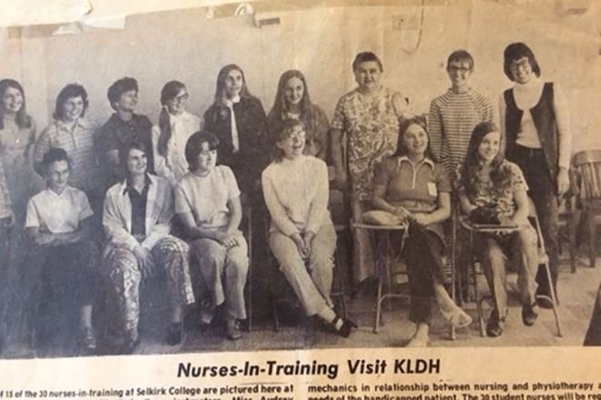 Selkirk College Nursing Class from Early 1970s