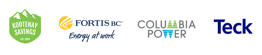 Giving Day sponsors, Kootenay Savings, Fortis BC, Columbia Power, Teck