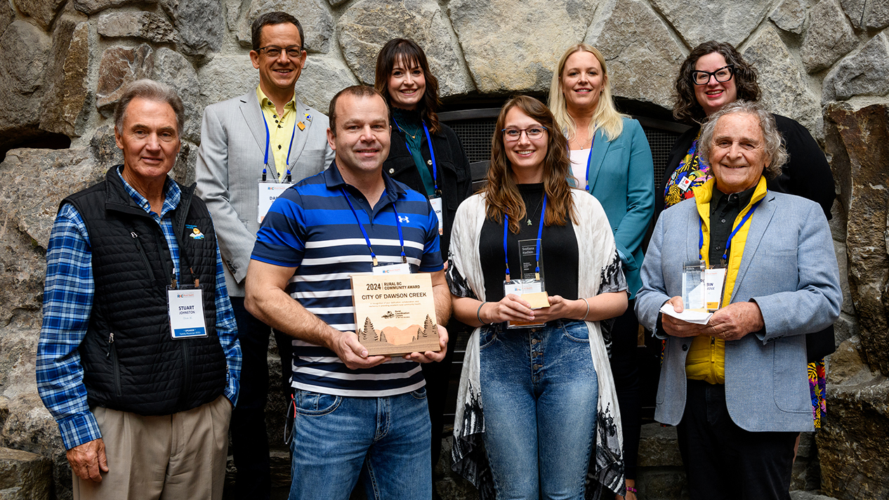 Selkirk College RPM Program alumni Dr. Svetlana Hadikin with award winners at RCCBC Conference
