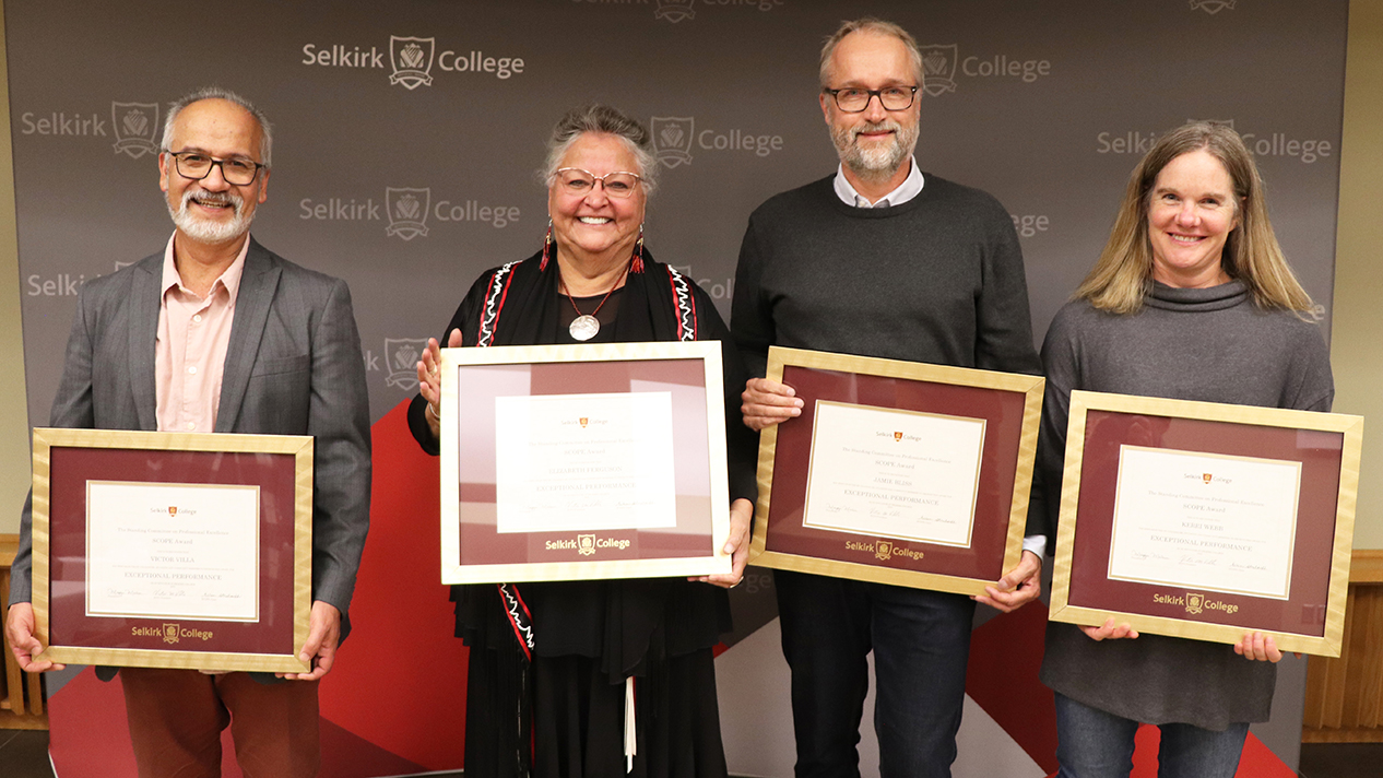 SCOPE Award 2023 recipients Victor Villa, Elizabeth Ferguson, Jamie Bliss and Kerri Webb