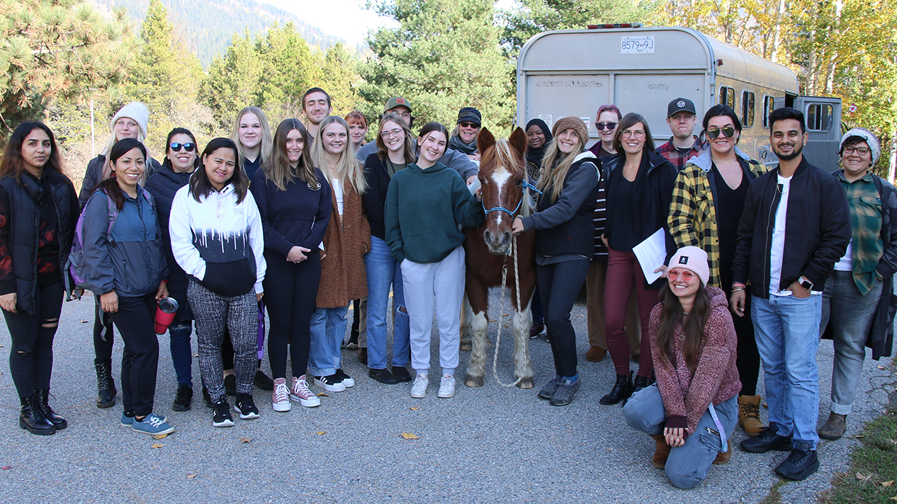 Equine Visit for SSW Class on Castlegar Campus with Class