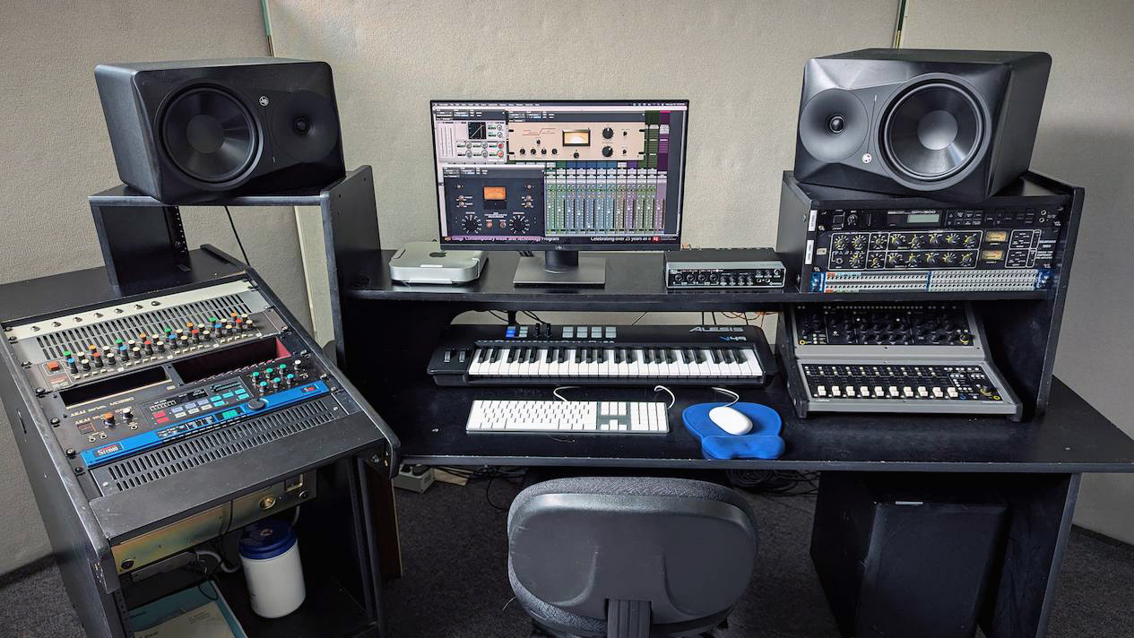 The Advanced MIDI lab with computers and gear