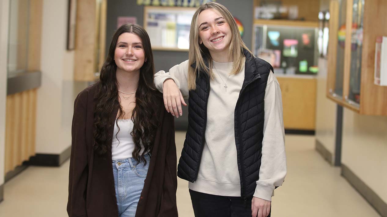 SHS Grade 12 students Talia McFaddin and Hanna Waskul