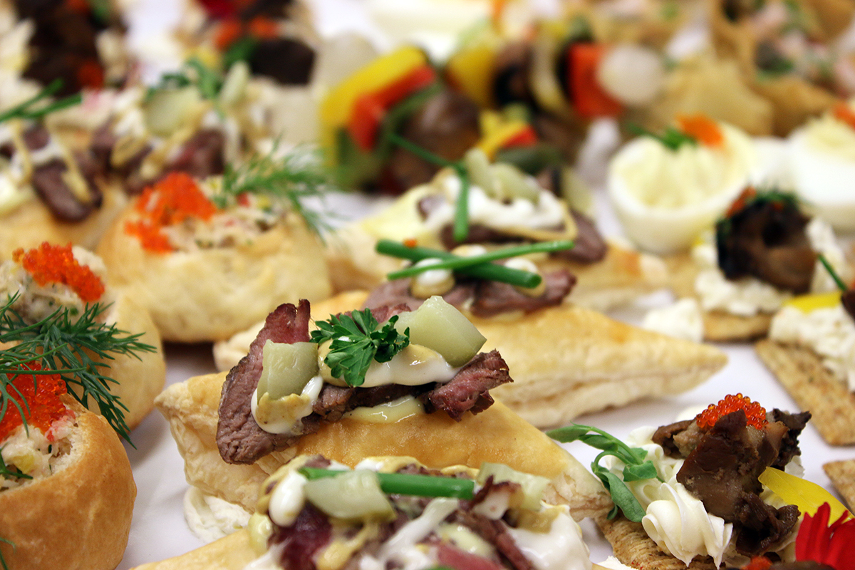 A close up of Canapes