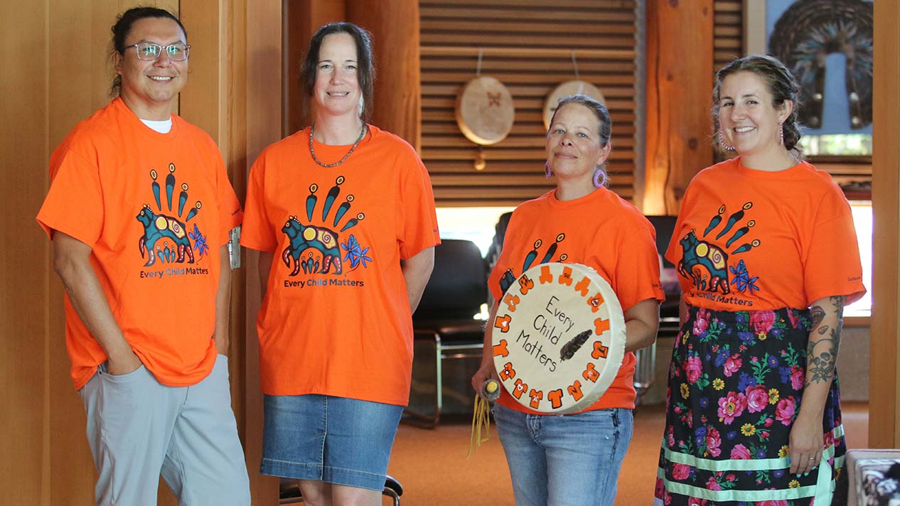 Indigenous Services team wearing the Orange Shirt Day shirts