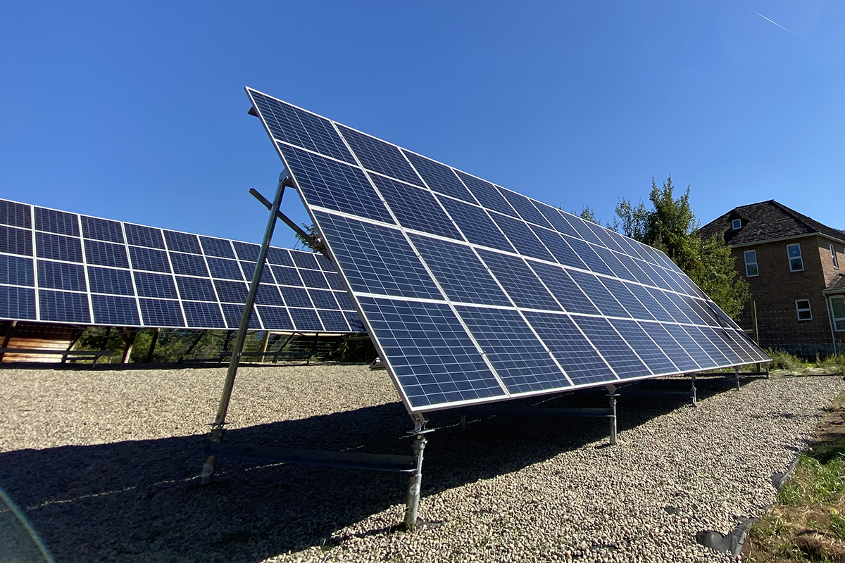 Solar panels at the Mir Centre for Peace, Castlegar Campus
