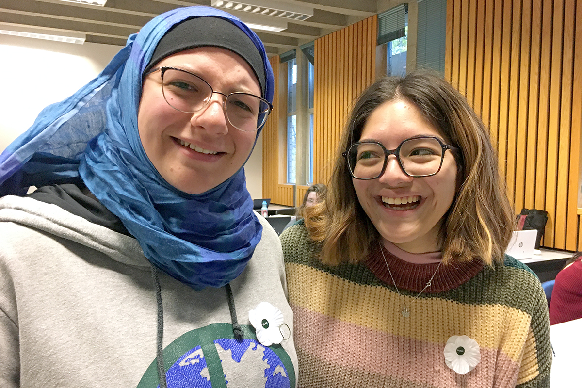 Peace and Justice Studies students smiling