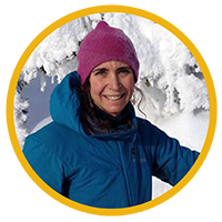 Robyn Mitz skiing in the snow