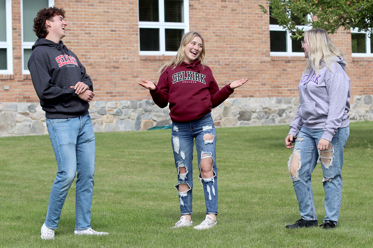 Selkirk College students laughing