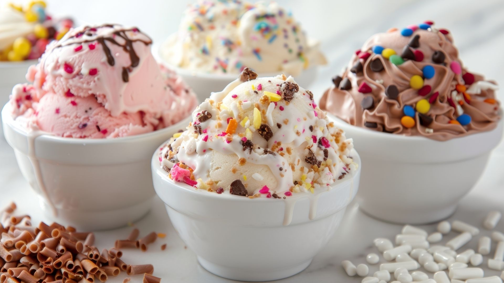 Ice cream in bowls