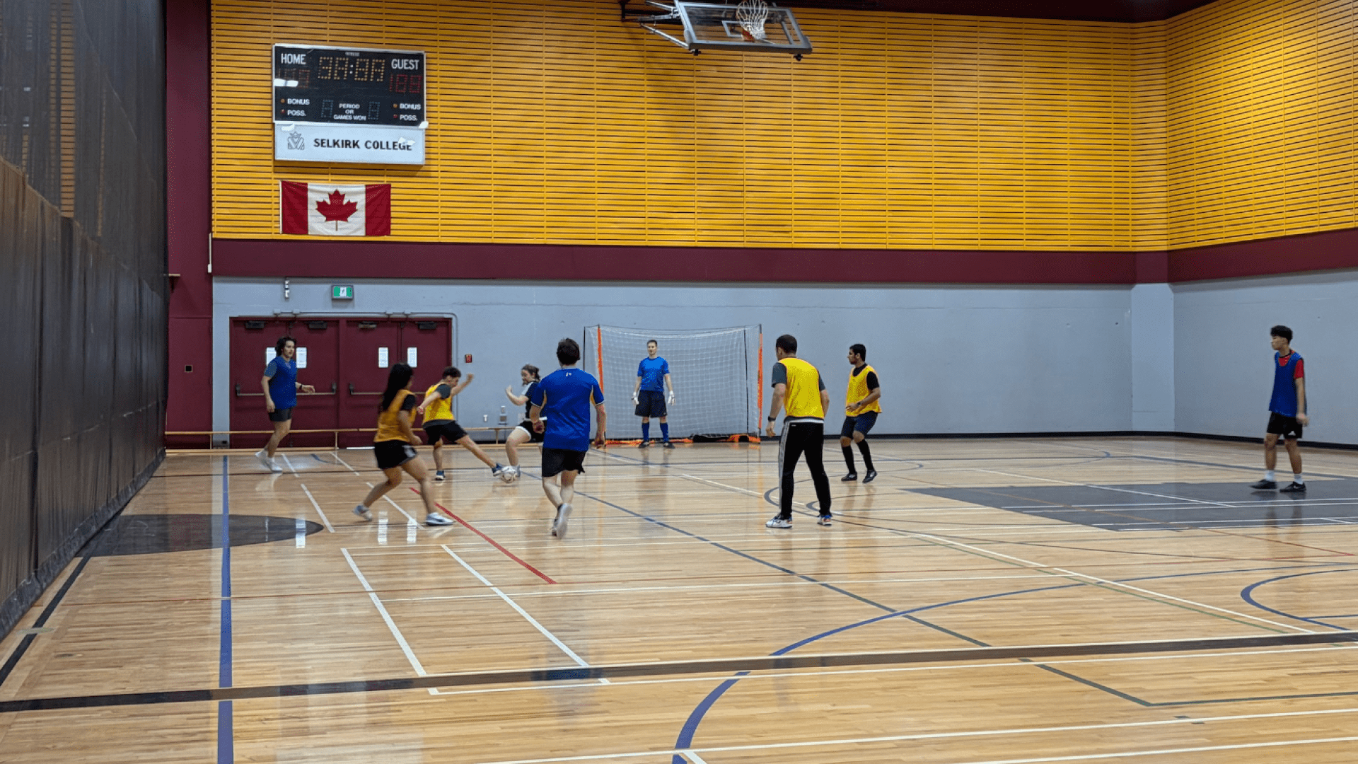 students playing soccer