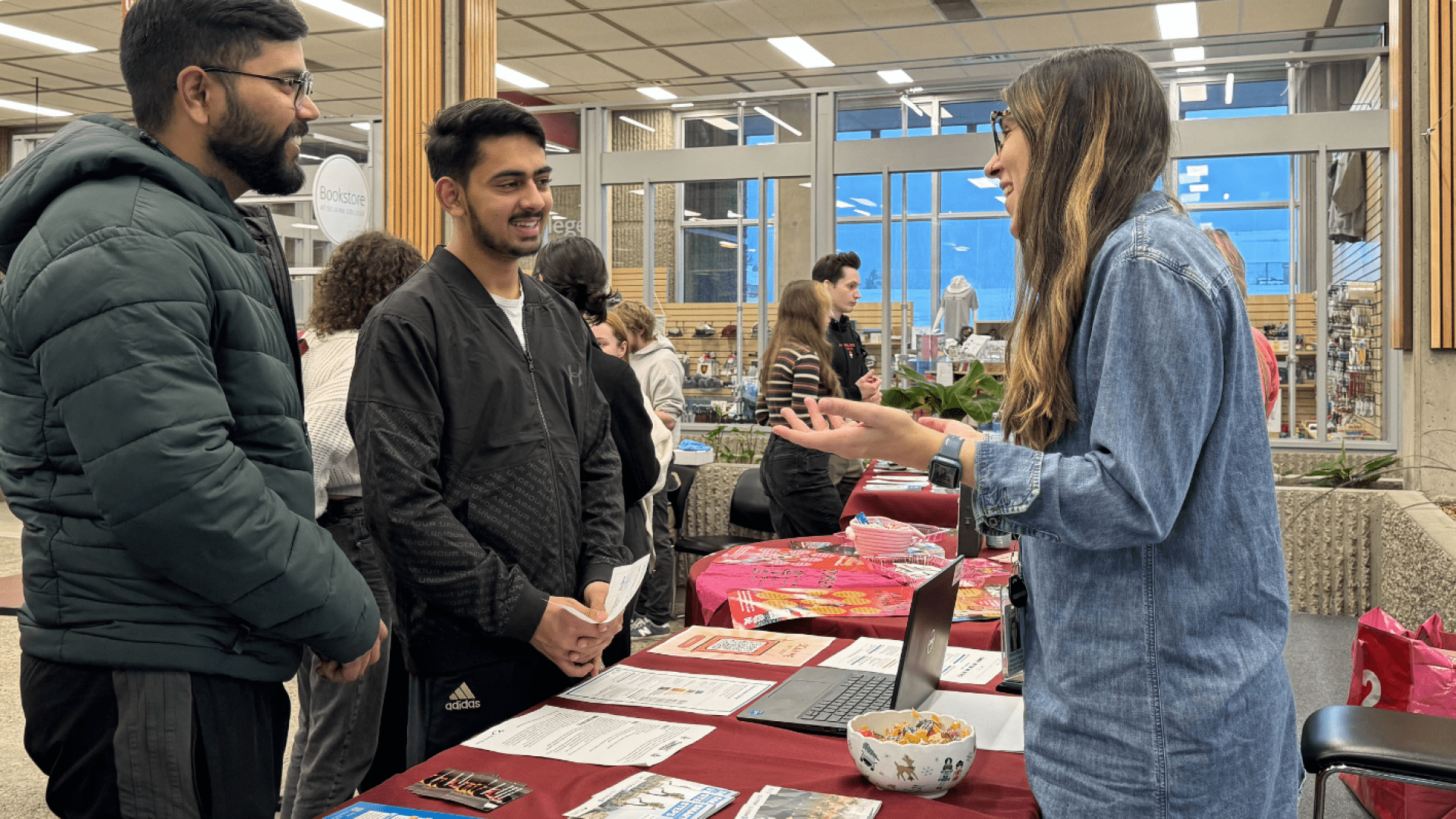 Community partner talks to students about overdose awareness and harm reduction services.