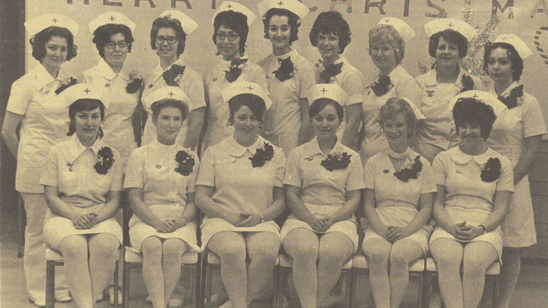 A past photo of nursing students