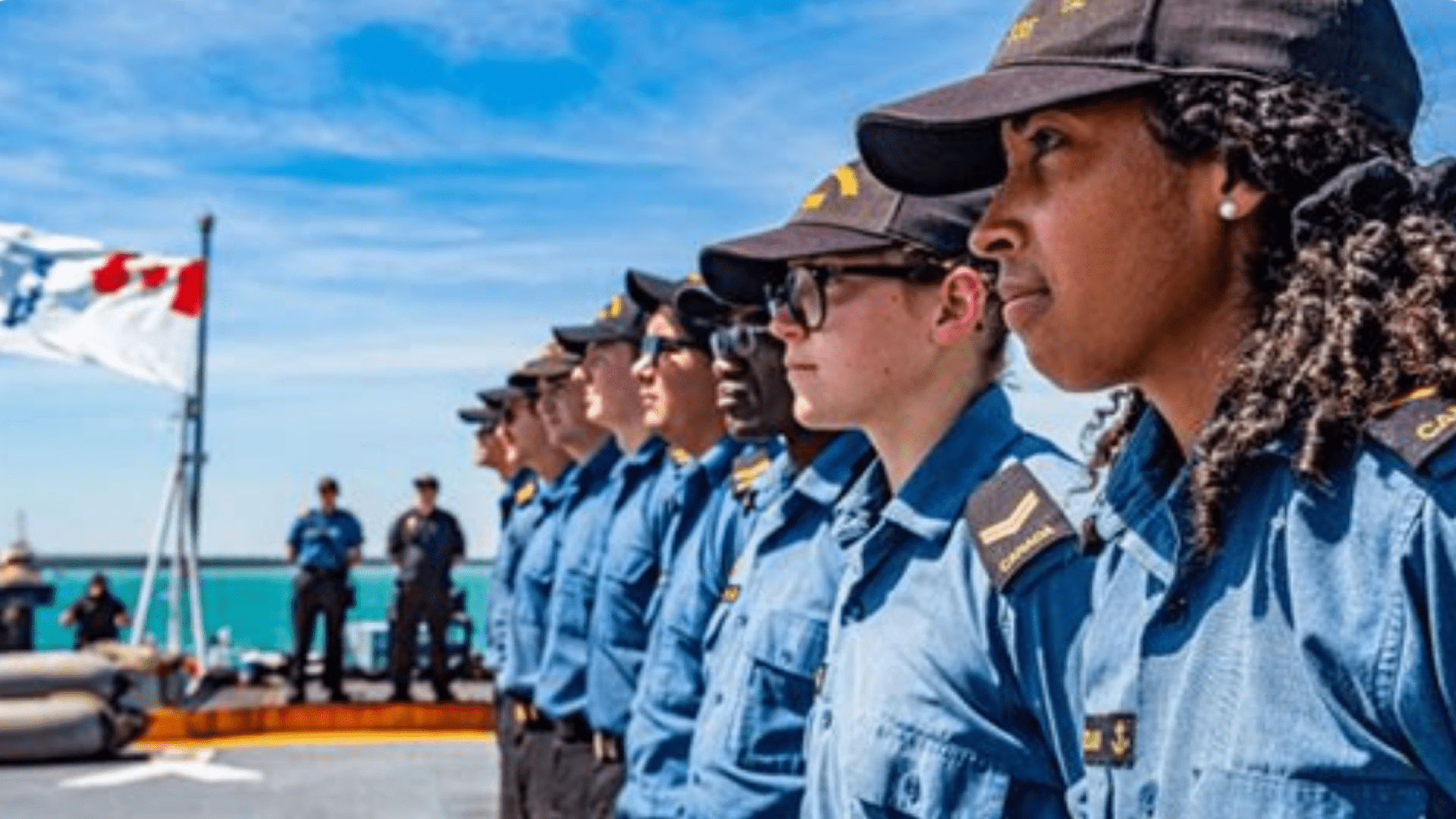 Poster promoting an information session with the Royal Canadian Navy, including career opportunities, event details, and a QR code for more information.