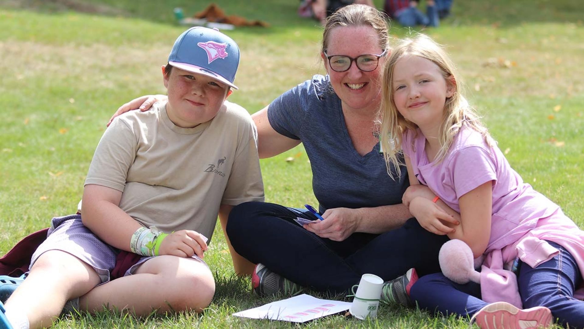 Staff and family at bbq