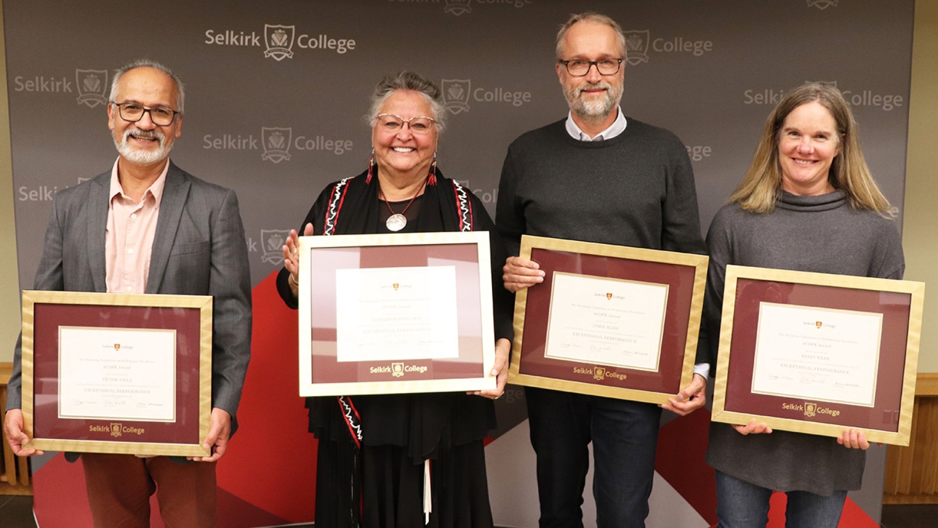 SCOPE Award 2023 recipients Victor Villa, Elizabeth Ferguson, Jamie Bliss and Kerri Webb