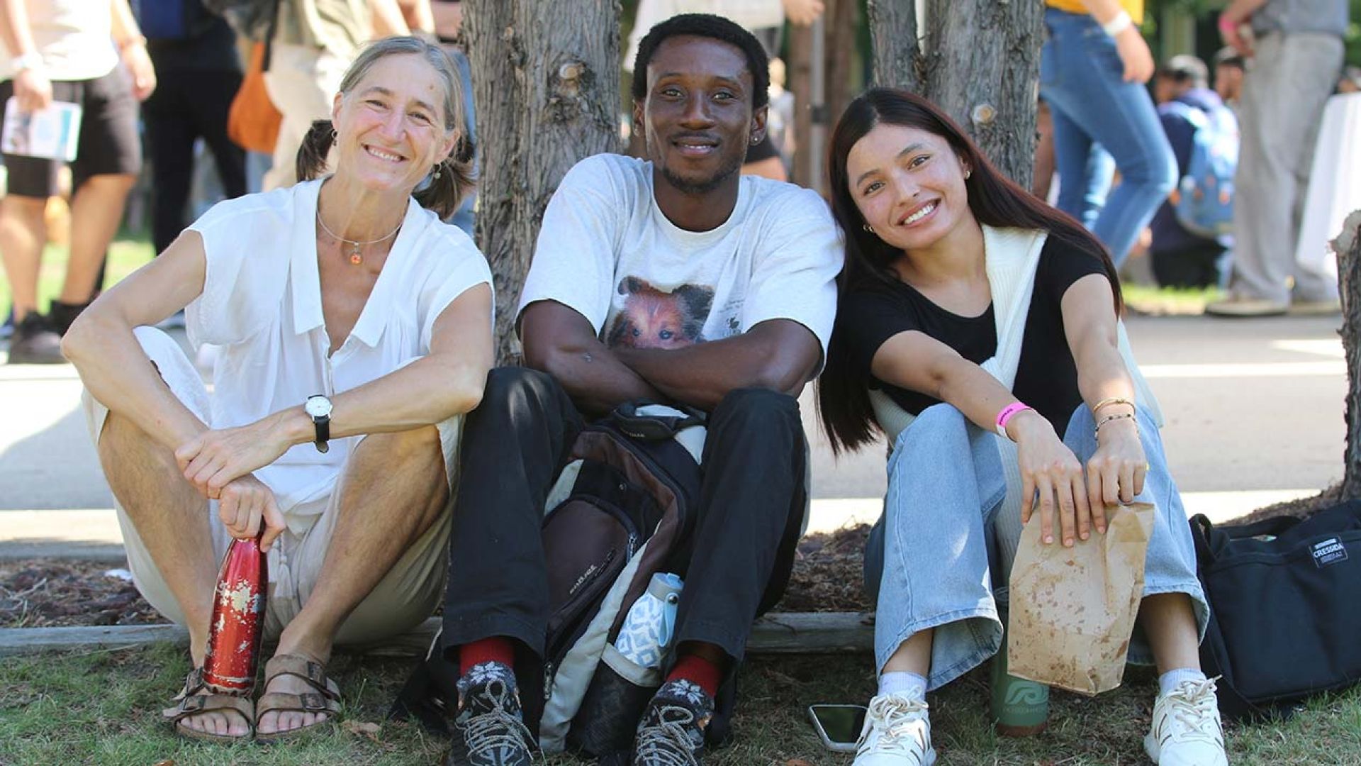 Three Students at Get Connected