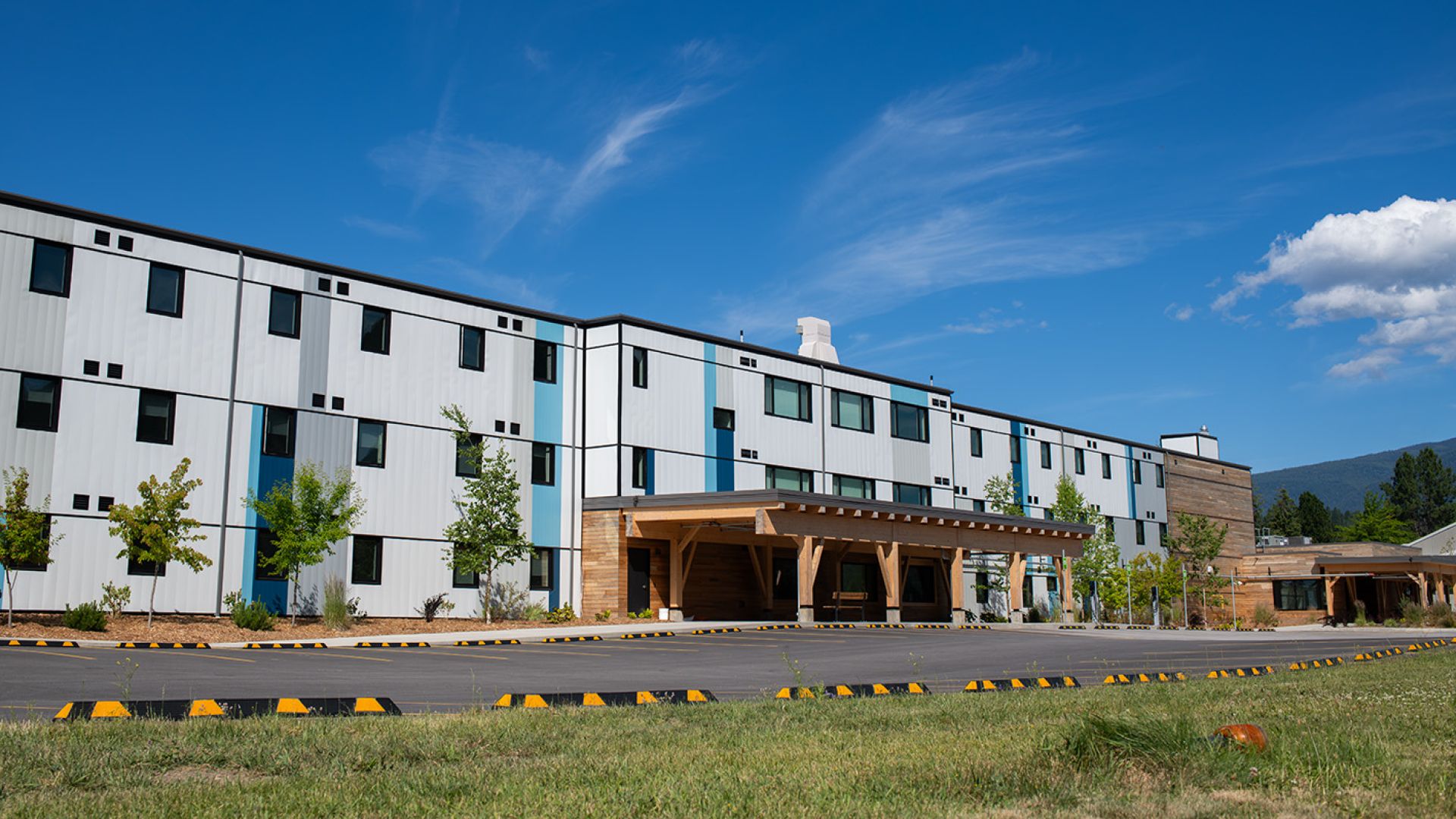Side view of Castlegar Campus Student Housing