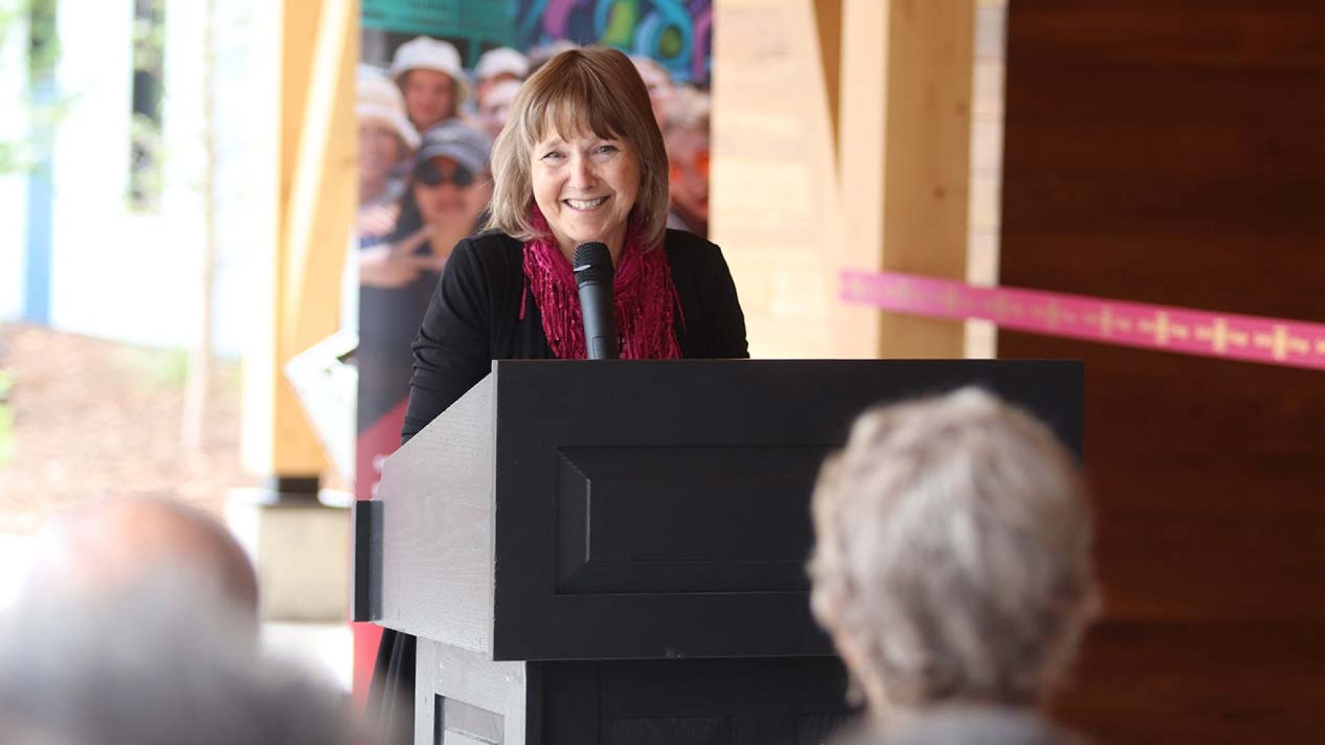 Selkirk College President Matear speaks at the Castlegar Campus student housing opening