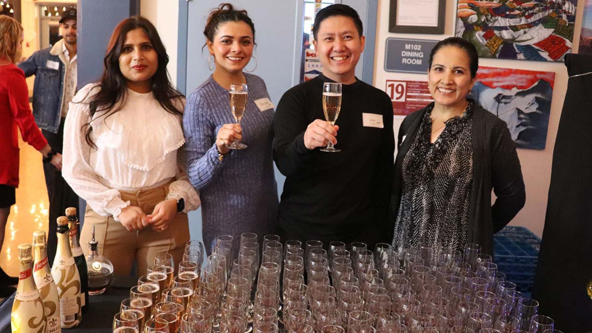 Champagne welcome team