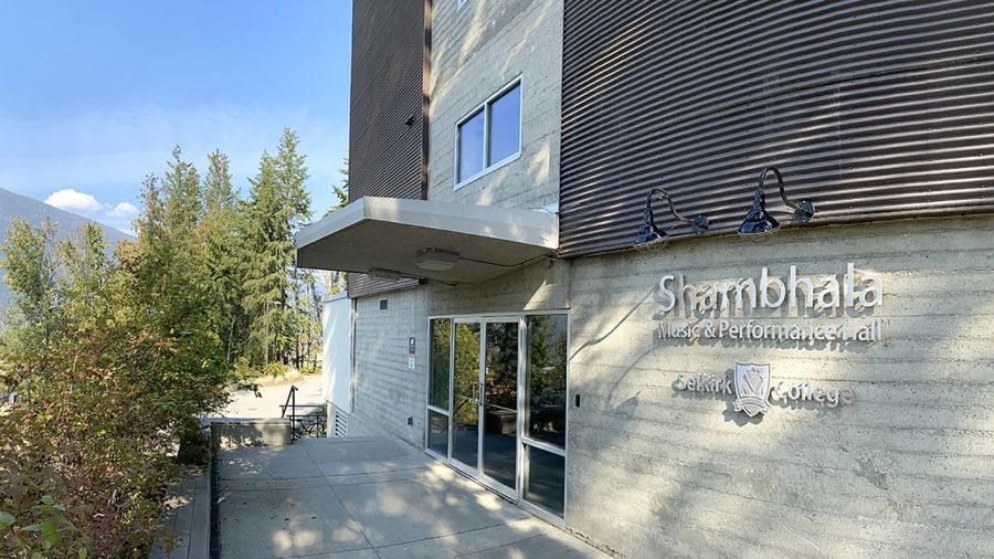 Entrance to the Shambhala Music & Performance Hall, Nelson BC