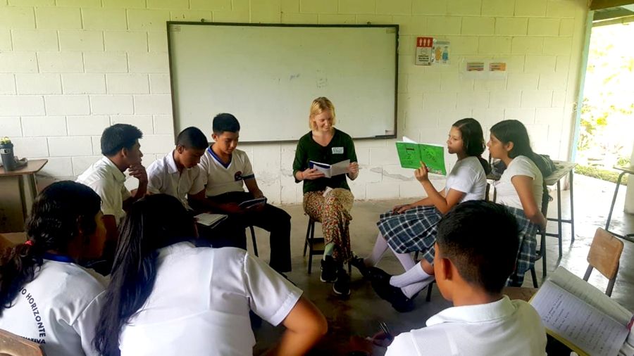 Teaching students in Guatemala