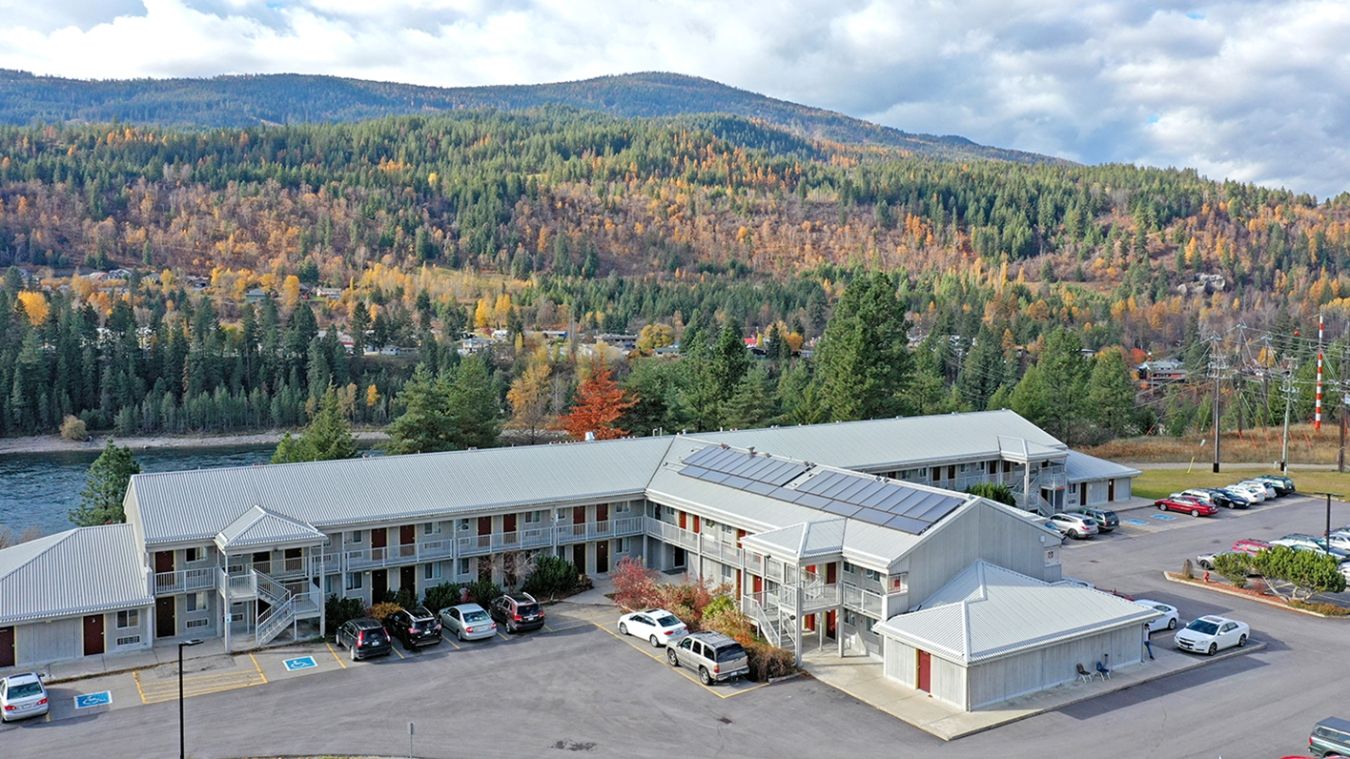 Aerial view of the Castlegar Campus Student Housing