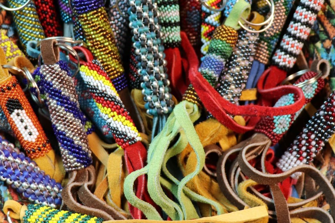 Colourful beaded crafts