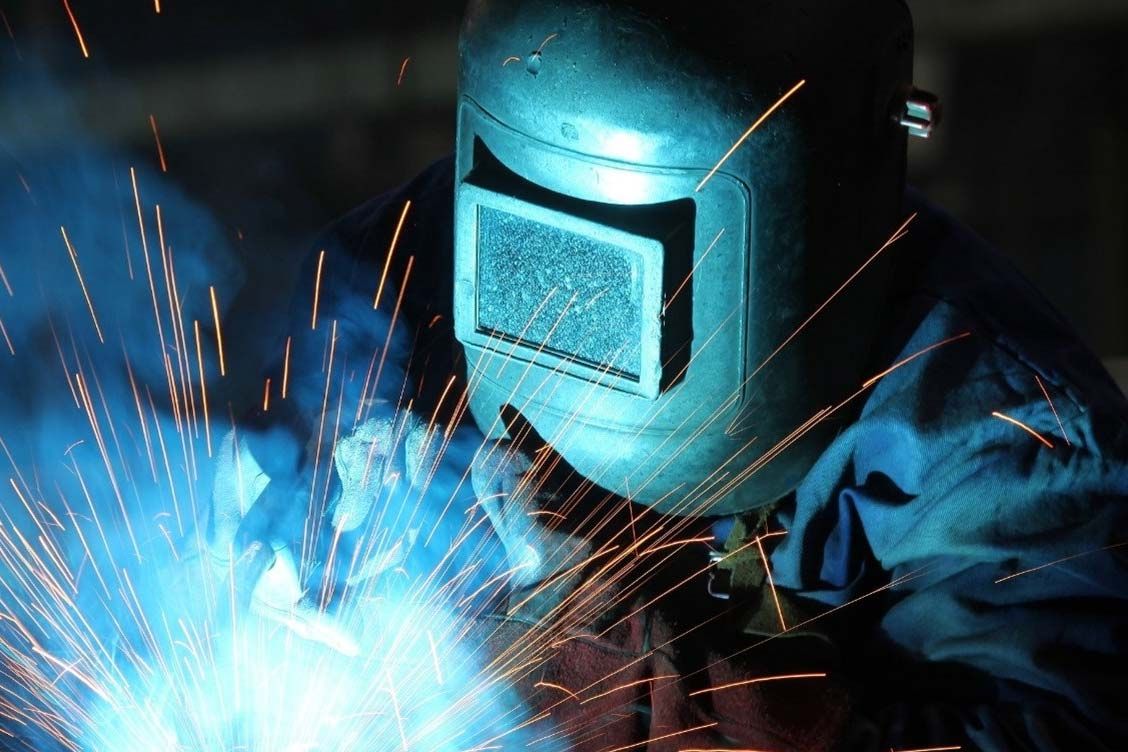 A welder working