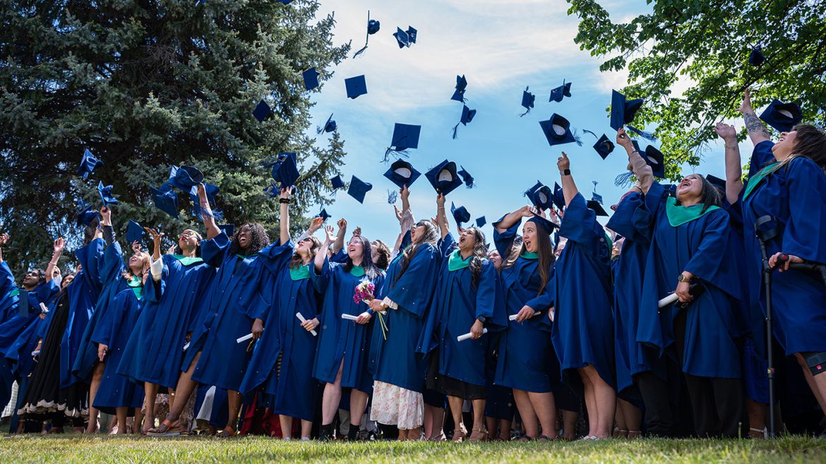 Hat toss at Convocation