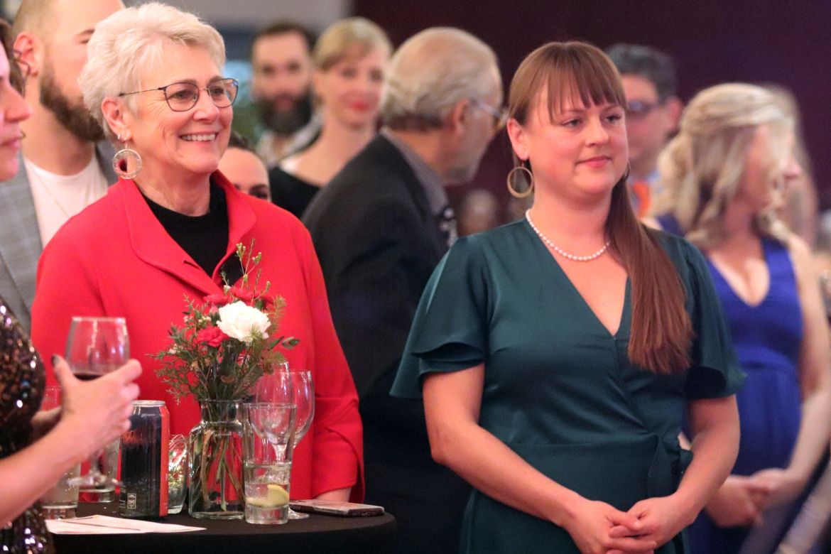 A group of people smiling at Gala 2023