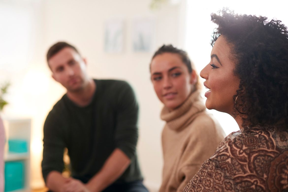 Group discussing violence prevention