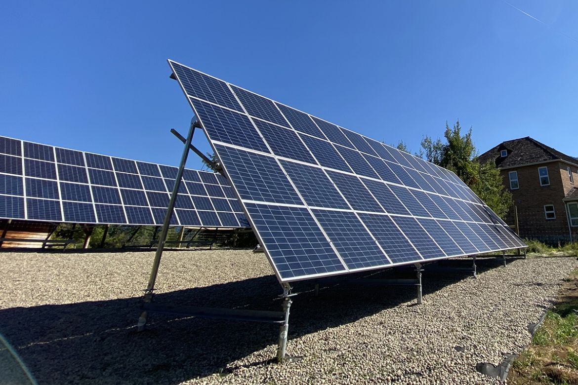 Solar panels at the Mir Centre for Peace, Castlegar Campus