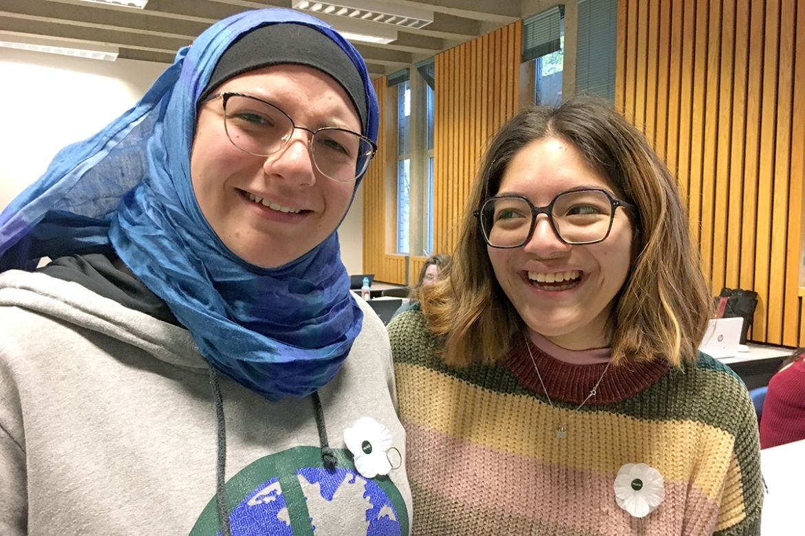 Peace and Justice Studies students smiling