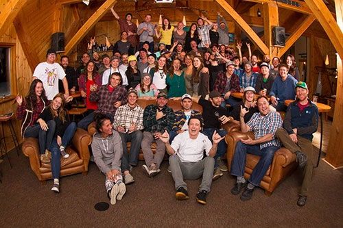 One of the world’s best known catski operations, Baldface Lodge just outside of Nelson has added many SROAM Program grads to its roster of outstanding employees. Long term SROAMies currently at Baldface currently include: lead guide Brad McBeath (2001), tail guide Devon Smith (2009), cat driver Joel Comely (2010), cat driver Layton O’Dwyer (2011) and bartender Nicholas Christian (2014). You can spot all of them (except Layton) in this staff photo at the lodge.