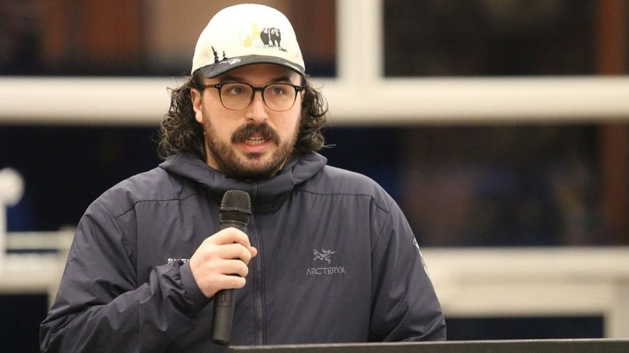 Social Work Student James Barberio at podium