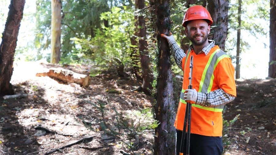 Student in the Forest Technology class at Zuckerberg Island