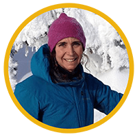 Robyn Mitz skiing in the snow