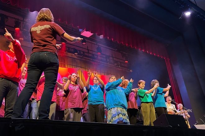 SOAR students perform with Shawn Hook