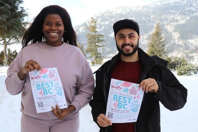 Hospitality students with Best of BC posters