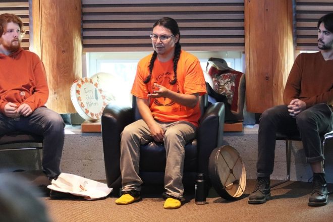 Indigenous Student Navigator Rodney Noskiye speaks with students