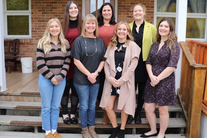 Seven of the eight students who graduated from the Practical Nursing Program program