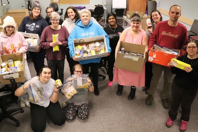 SOAR Program students preparing food hampers